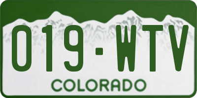 CO license plate 019WTV