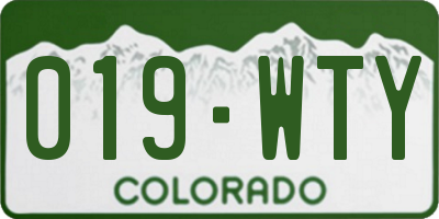 CO license plate 019WTY