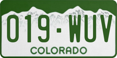 CO license plate 019WUV