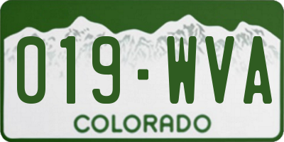 CO license plate 019WVA