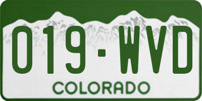 CO license plate 019WVD