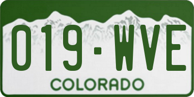 CO license plate 019WVE