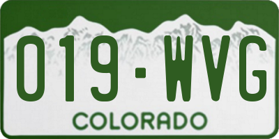 CO license plate 019WVG