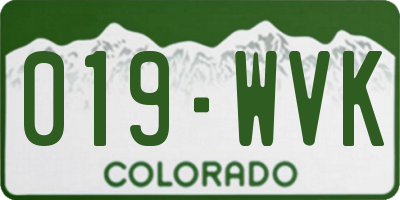 CO license plate 019WVK