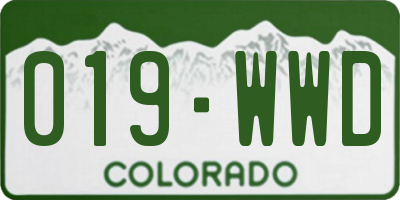 CO license plate 019WWD