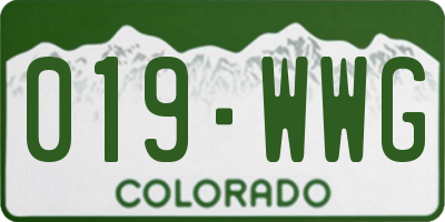 CO license plate 019WWG