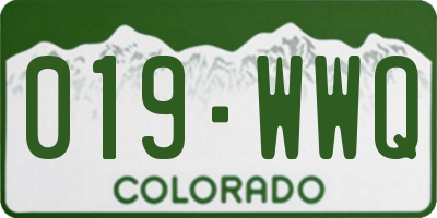 CO license plate 019WWQ