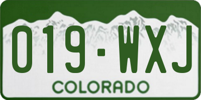 CO license plate 019WXJ