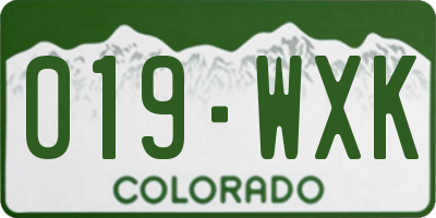 CO license plate 019WXK