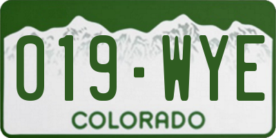 CO license plate 019WYE