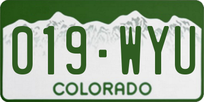 CO license plate 019WYU