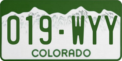 CO license plate 019WYY