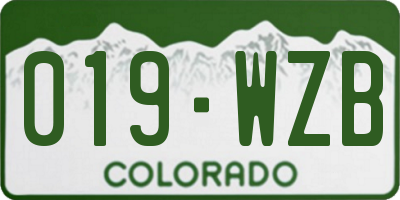 CO license plate 019WZB