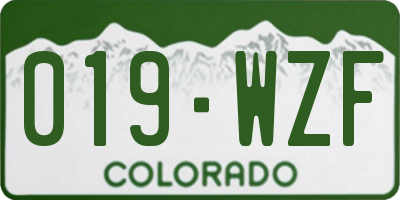 CO license plate 019WZF