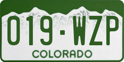 CO license plate 019WZP