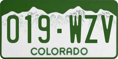 CO license plate 019WZV