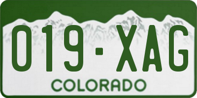 CO license plate 019XAG