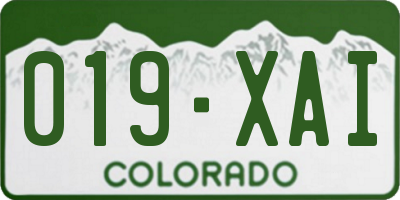 CO license plate 019XAI
