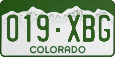 CO license plate 019XBG