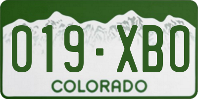 CO license plate 019XBO