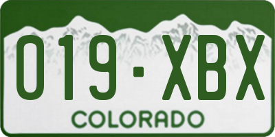 CO license plate 019XBX