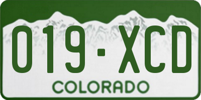 CO license plate 019XCD