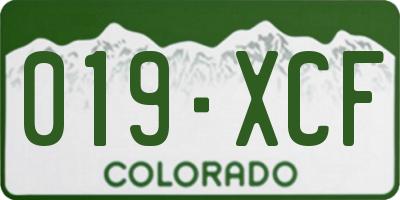 CO license plate 019XCF