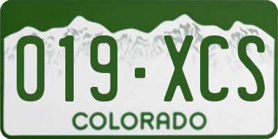 CO license plate 019XCS