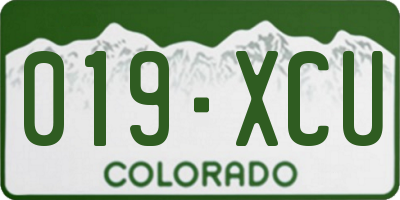 CO license plate 019XCU