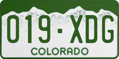 CO license plate 019XDG