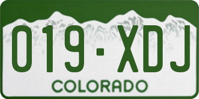 CO license plate 019XDJ