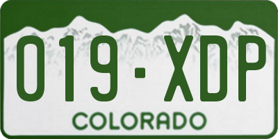 CO license plate 019XDP