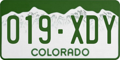 CO license plate 019XDY