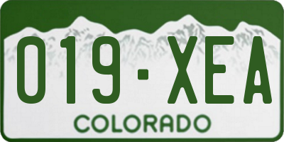 CO license plate 019XEA