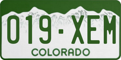 CO license plate 019XEM