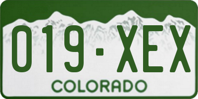 CO license plate 019XEX