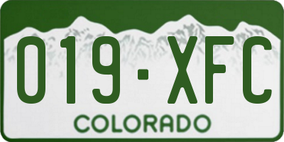 CO license plate 019XFC