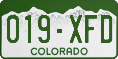 CO license plate 019XFD