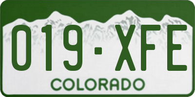 CO license plate 019XFE