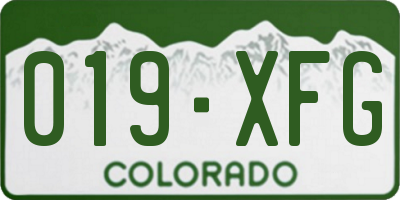 CO license plate 019XFG