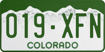 CO license plate 019XFN