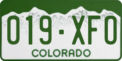 CO license plate 019XFO