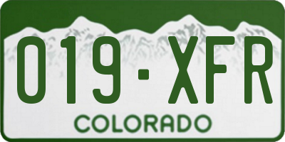 CO license plate 019XFR