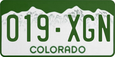 CO license plate 019XGN