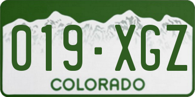 CO license plate 019XGZ