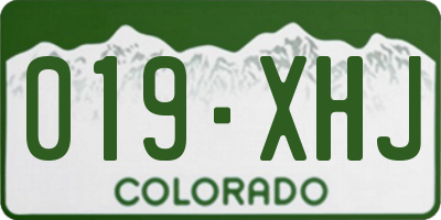 CO license plate 019XHJ