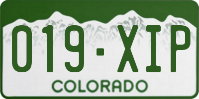 CO license plate 019XIP