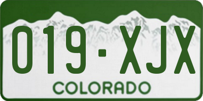 CO license plate 019XJX