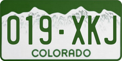 CO license plate 019XKJ