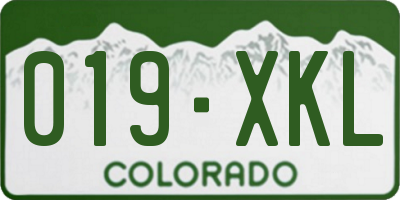CO license plate 019XKL